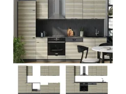 Mueble de cocina panel de roble/antracita 300x46x81.6 fame-line