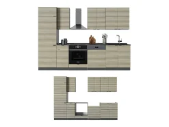 Mueble de cocina panel de roble/antracita 300x46x81.6 fame-line
