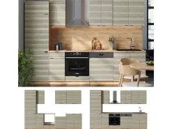 Mueble de cocina panel de roble/roble goldkraft 300x60x81.6 fame-line