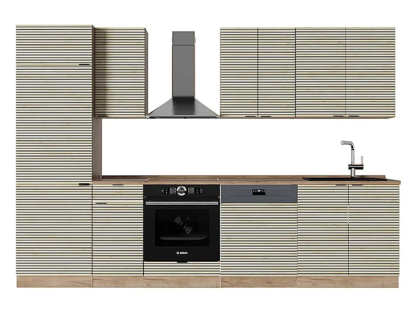 Mueble de cocina panel de roble/roble goldkraft 300x60x81.6 fame-line