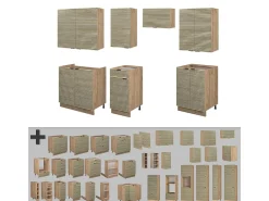 Mueble de cocina panel de roble/roble goldkraft 240x60x81.6 fame-line