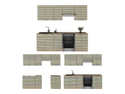 Mueble de cocina panel de roble/roble goldkraft 240x60x81.6 fame-line