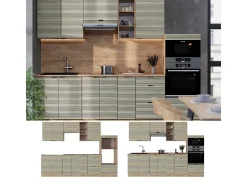 Mueble de cocina panel de roble/roble goldkraft 280x60x81.6 fame-line