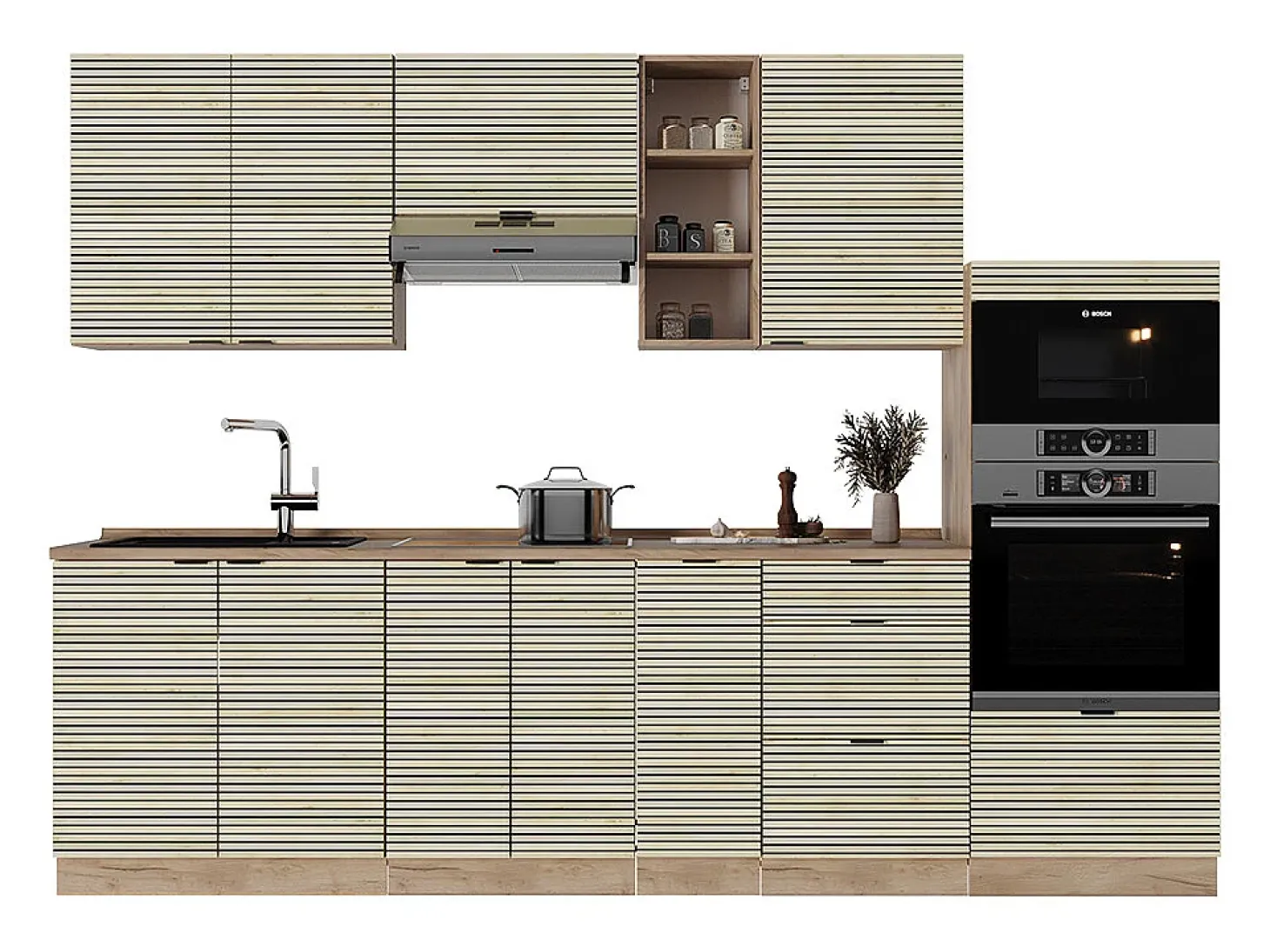 Mueble de cocina panel de roble/roble goldkraft 280x60x81.6 fame-line