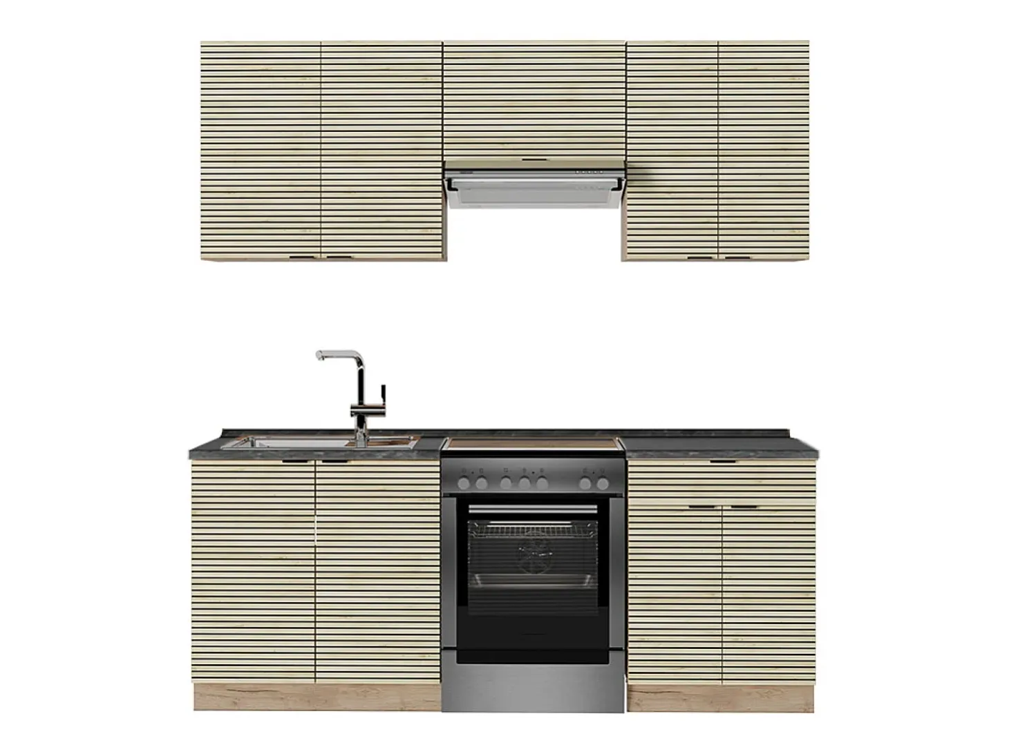 Mueble de cocina panel de roble/roble goldkraft 200x60x81.6 fame-line