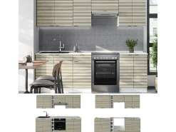 Mueble de cocina panel roble/blanco 235x60x81.6 fame-line