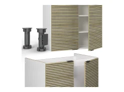 Mueble de cocina panel roble/blanco 235x60x81.6 fame-line
