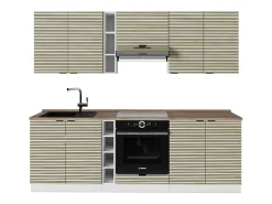 Mueble de cocina panel roble/blanco 235x60x81.6 fame-line
