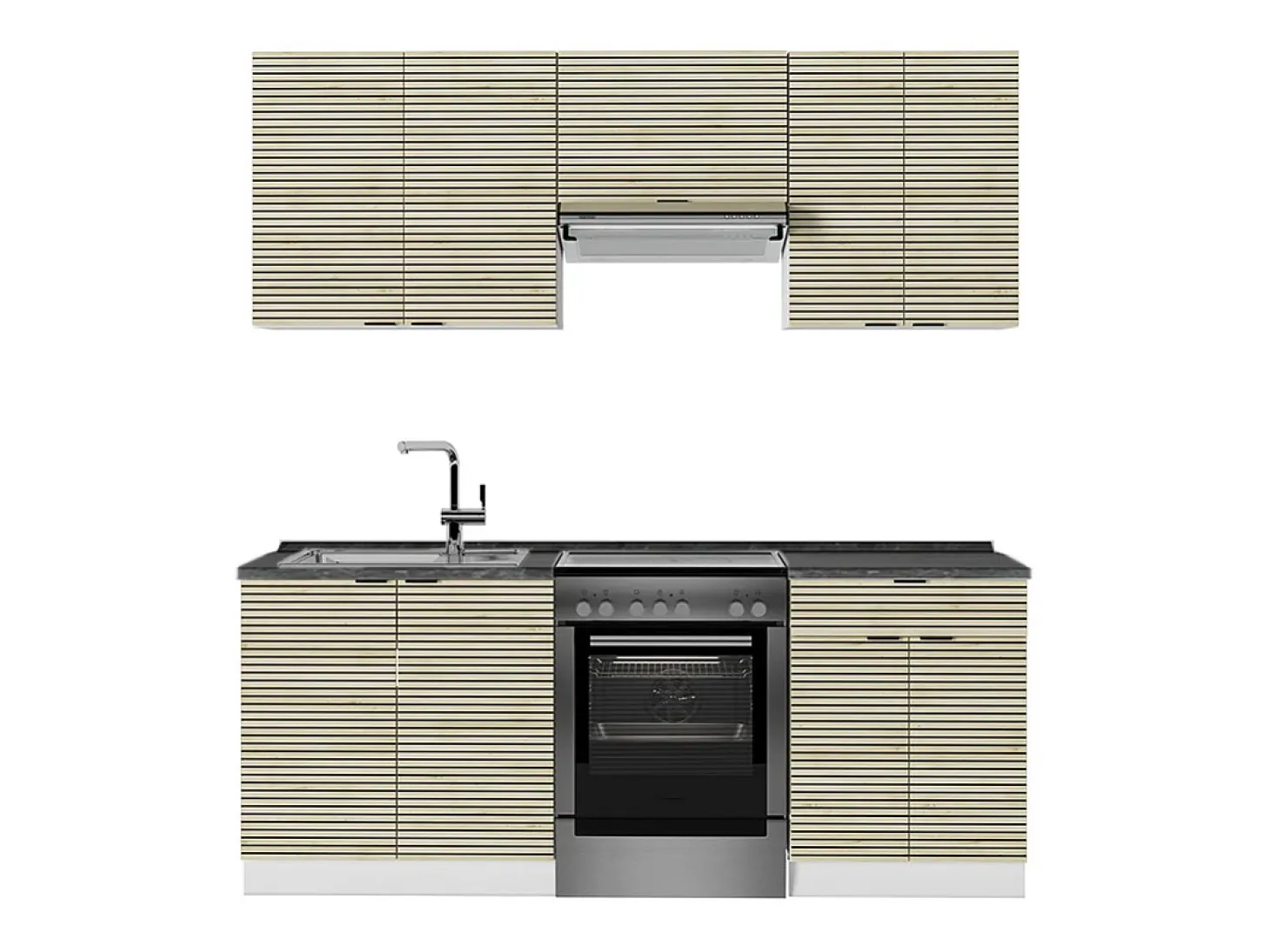 Mueble de cocina panel roble/blanco 200x60x81.6 fame-line