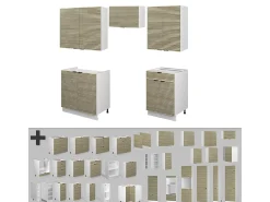 Mueble de cocina panel roble/blanco 200x60x81.6 fame-line