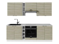 Mueble de cocina panel roble/blanco 235x60x81.6 fame-line