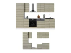 Mueble de cocina panel roble/blanco 300x60x81.6 fame-line