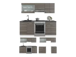 Mueble de cocina precioso gris/blanco 200x60x81.6 r-line