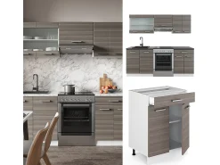Mueble de cocina precioso gris/blanco 200x60x81.6 r-line