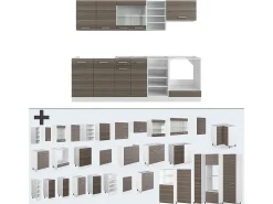 Mueble de cocina precioso gris/blanco 240x60x81.6 r-line