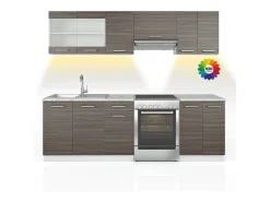 Mueble de cocina precioso gris/blanco 240x60x81.6 raul