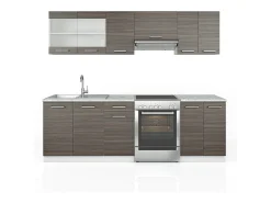 Mueble de cocina precioso gris/blanco 240x60x81.6 raul