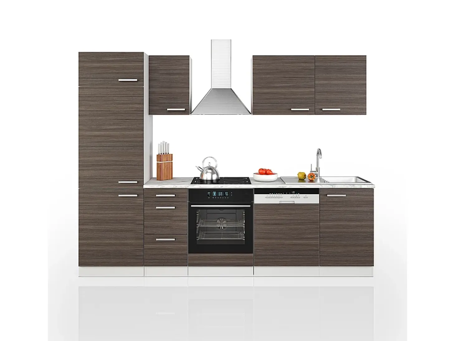 Mueble de cocina precioso gris/blanco 270x57.1x81.6 optima