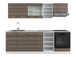Mueble de cocina precioso gris/blanco 240x46x81.6 r-line