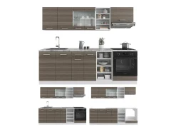 Mueble de cocina precioso gris/blanco 240x46x81.6 r-line