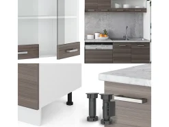 Mueble de cocina precioso gris/blanco 300x60x81.6 r-line