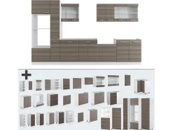 Mueble de cocina precioso gris/blanco 350x60x81.6 r-line