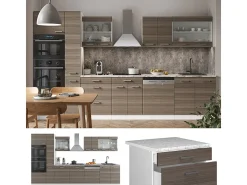Mueble de cocina precioso gris/blanco 350x60x81.6 r-line