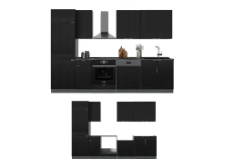 Mueble de cocina rayas negras/antracita 300x60x81.6 fame-line
