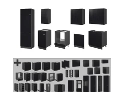 Mueble de cocina rayas negras/antracita 300x60x81.6 fame-line