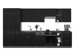 Mueble de cocina rayas negras/antracita 355x46x81.6 fame-line