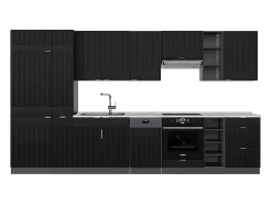 Mueble de cocina rayas negras/antracita 355x46x81.6 fame-line