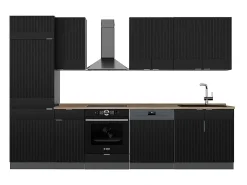 Mueble de cocina rayas negras/antracita 300x60x81.6 fame-line