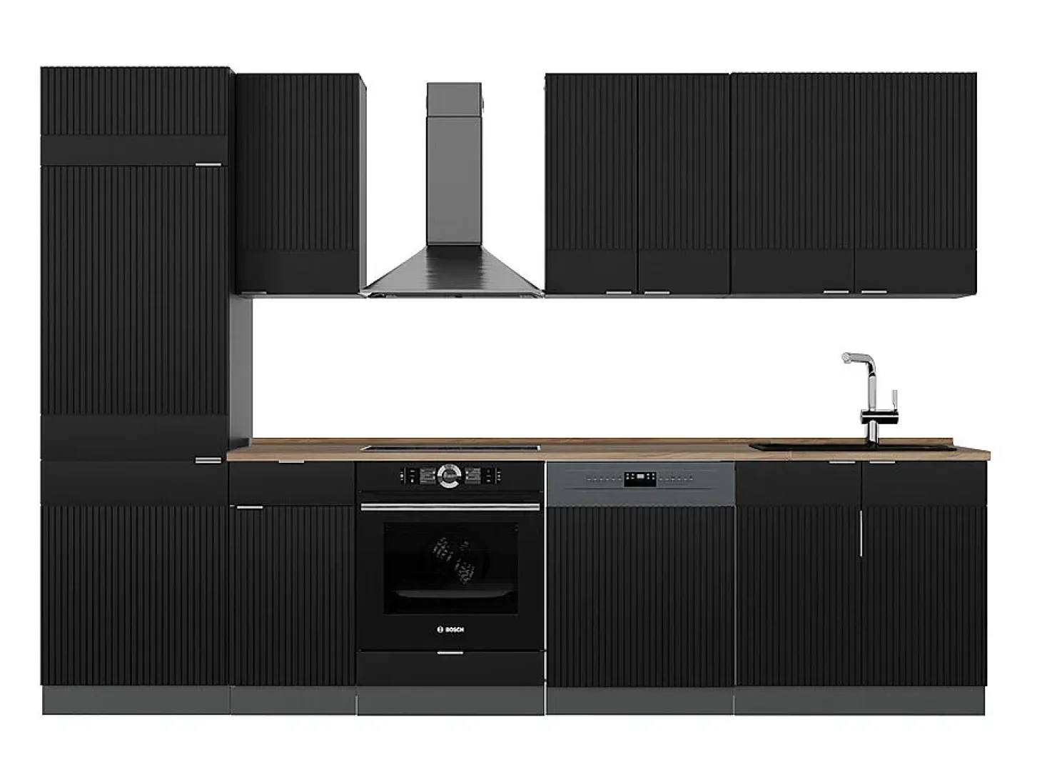 Mueble de cocina rayas negras/antracita 300x60x81.6 fame-line
