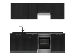 Mueble de cocina rayas negras/antracita 240x60x81.6 fame-line