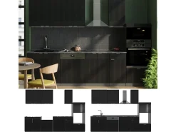 Mueble de cocina rayas negras/antracita 300x46x81.6 fame-line