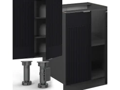 Mueble de cocina rayas negras/antracita 300x46x81.6 fame-line