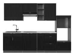 Mueble de cocina rayas negras/antracita 280x60x81.6 fame-line