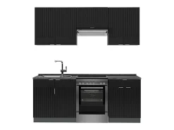 Mueble de cocina rayas negras/antracita 200x60x81.6 fame-line