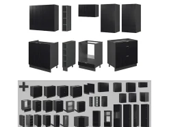 Mueble de cocina rayas negras/antracita 235x60x81.6 fame-line