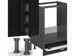 Mueble de cocina rayas negras/antracita 355x60x81.6 fame-line