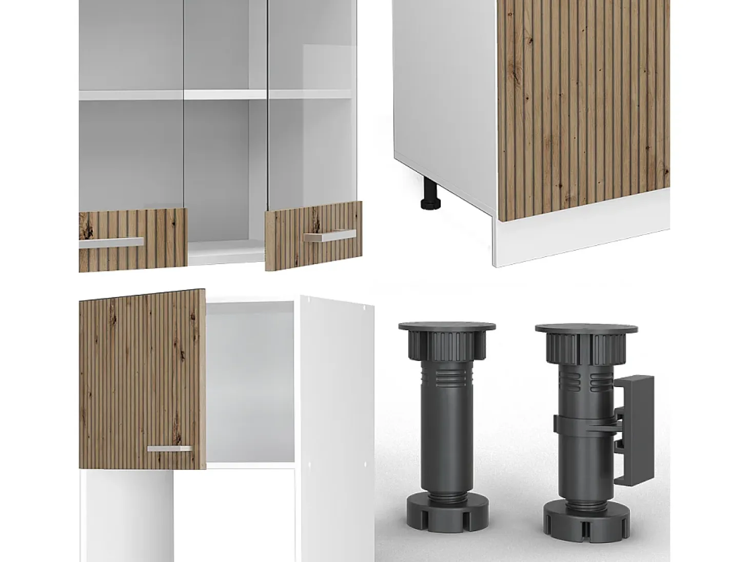 Mueble de cocina roble artesanal/blanco 300x60x81.6 r-line