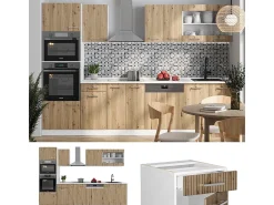 Mueble de cocina roble artesanal/blanco 300x60x81.6 r-line