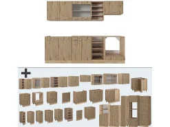Mueble de cocina roble artesanal/roble dorado 240x60x81.6 r-line