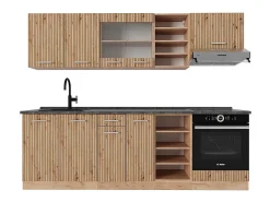 Mueble de cocina roble artesanal/roble dorado 240x60x81.6 r-line