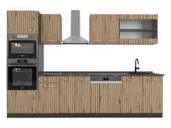 Mueble de cocina roble artesanal/antracita 300x46x81.6 r-line