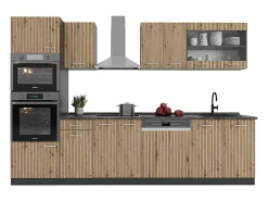 Mueble de cocina roble artesanal/antracita 300x60x81.6 r-line