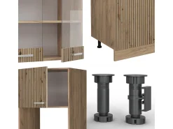 Mueble de cocina roble artesanal/roble dorado 300x46x81.6 r-line