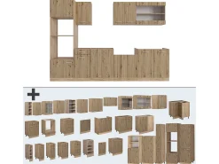 Mueble de cocina roble artesanal/roble dorado 300x60x81.6 r-line
