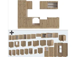 Mueble de cocina roble artesanal/roble dorado 300x60x81.6 r-line