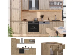 Mueble de cocina roble artesanal/roble dorado 300x60x81.6 r-line